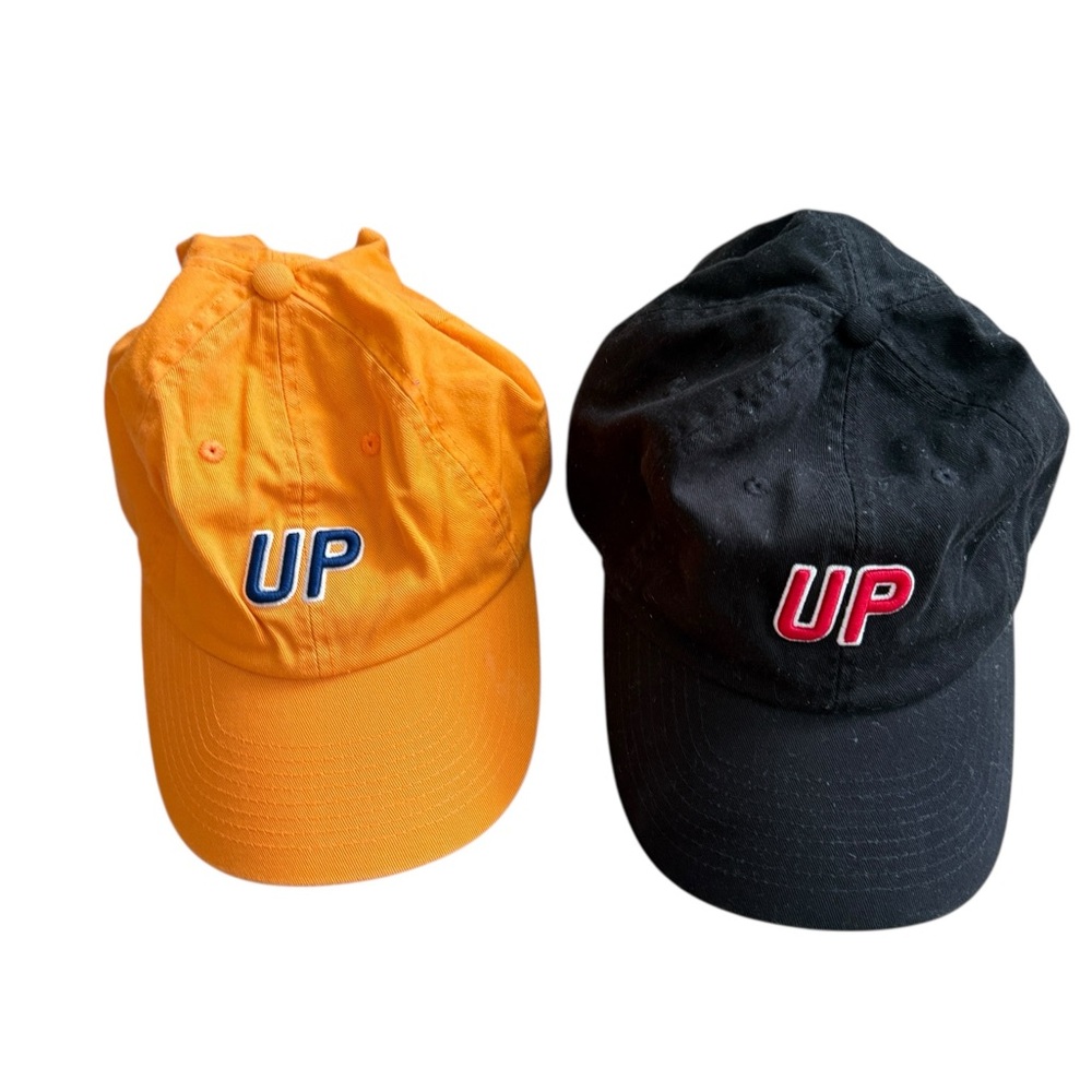 Orange and Black Baseball Caps. Wheels Up